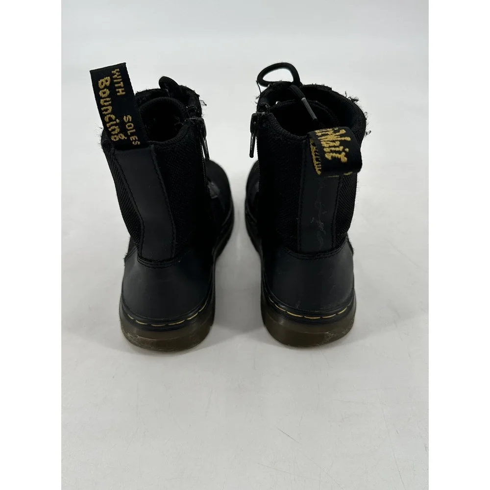 Dr. Martens COMBS J Gray Poly Round Toe Lace Up/Zip Ankle Boots Kid's Size 3‎